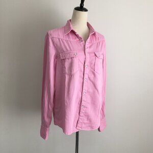 AQUAVERDE Paris Western Style Pink CLYDE Long Sleeve Snap Button Shirt